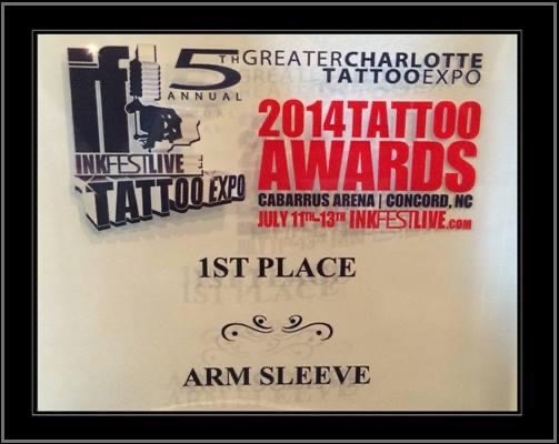 first place tattoo sleeve award, tattoo artist cyprus, awarded tattoo artist cyprus
