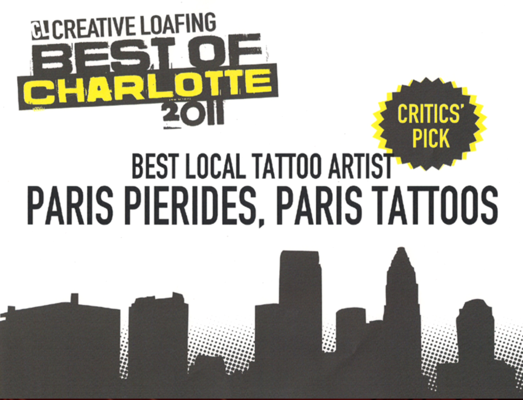 Best of Charlotte 2011, tattoo artist cyprus, awarded tattoo artist cyprus